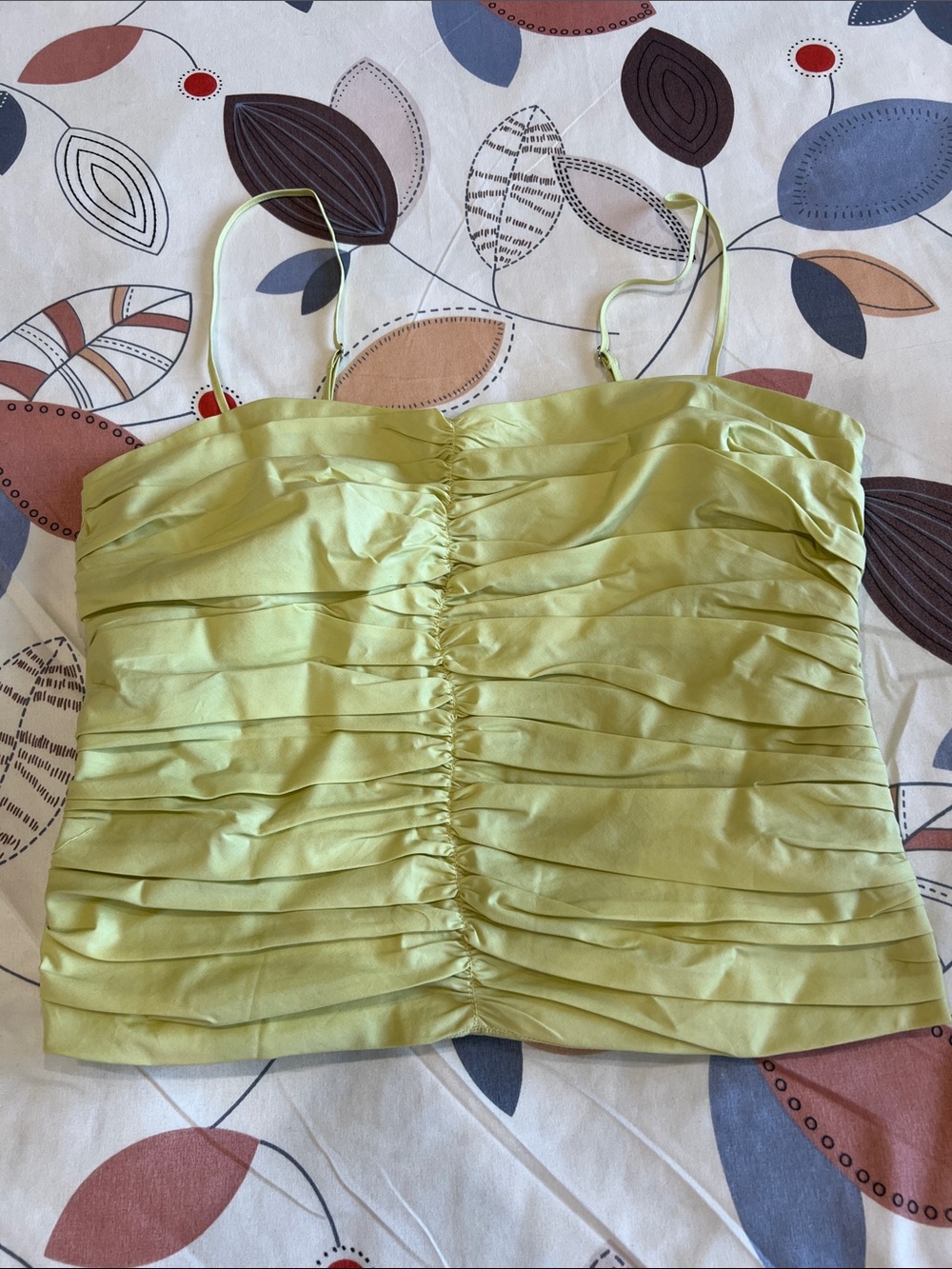 Dynamite Lime Green Ruched Satin Cami